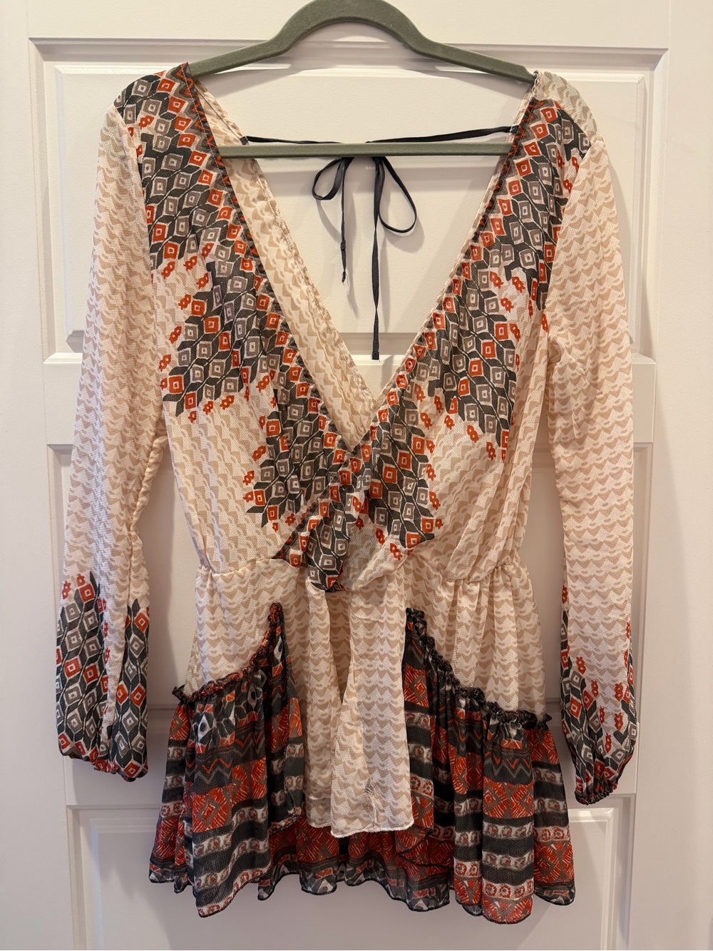Free People Boho Top Wrap Sheer